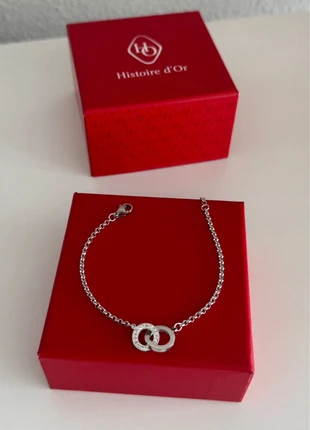 bracelet argenté double boucle pendentif rond strass argent 925 diamant zircon neuf, brand: histoire d'or, condition: Very good, €17.00, €18.55 includes Buyer Protection Pro