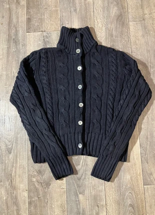 Gilet torsadé col haut à boutons Ralph Lauren femmes / noir / taille M / très bon état, marque: Ralph Lauren, état: Très bon état, taille: M / 38 / 10, 34,00 €, 36,40 € Protection acheteurs incluse