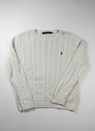 Pull Torsadé Ralph Lauren Blanc Taille M, merk: Ralph Lauren, staat: Heel goed, maat: M, € 40,00, € 42,70 inclusief Kopersbescherming Pro