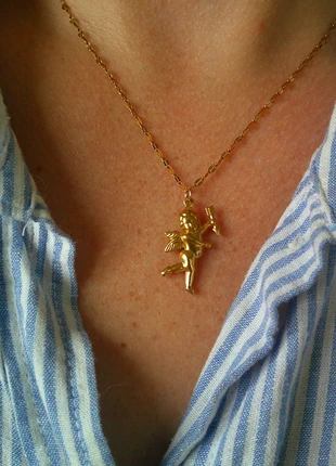 Petit ange Cupidon 🌟 collier acier inoxydable réglable ajustable doré, brand: acier inoxydable, condition: Very good, €8.00, €9.10 includes Buyer Protection Pro