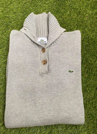 🐊 Pull gris Lacoste col boutonné – 100% coton – Taille 16, marca: Lacoste, estado: Muy bueno, tamaño: S / 36 / 8, 22,00 €, 23,80 € Protección al comprador incluida