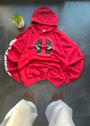 Pull avec capuche Marvel vintage 90s US - couleur rouge , noir - taille L 💫, marca: Marvel, estado: Bom, tamanho: L, €8.00, €9.10 inclui Proteção do Comprador Pro
