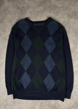 Pull En Col Rond Tommy Hifilger à losange Vert et bleu | Logo Brodé | Taille XL, marca: Tommy Hilfiger, estado: Muito bom, tamanho: XL, €18.90, €20.55 inclui Proteção do Comprador