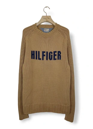 Jersey de punto canalé Tommy Hilfiger logo grande Camel - Hombre (M), marque: Tommy Hilfiger, état: Très bon état, taille: M, 35,00 €, 37,45 € Protection acheteurs (Pro) incluse