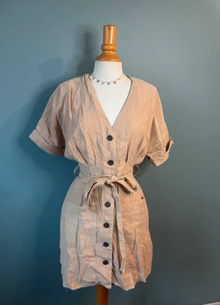 👗🤎 Petite robe beige Zara à boutons, brand: Zara, condition: Very good, size: S / 36 / 8, €6.00, €7.00 includes Buyer Protection