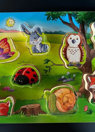 Houten dierenpuzzel – 8 stukjes, stevig speelgoed, leuk cadeau, merk: Puzzle, staat: Heel goed, € 5,00, € 5,95 inclusief Kopersbescherming