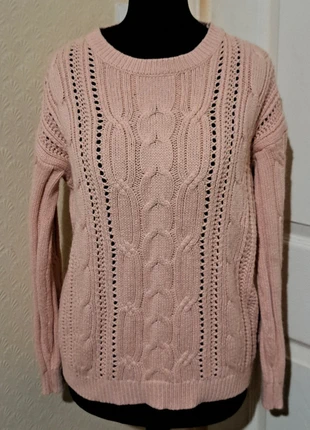 Beautiful M&S blush pink cable knit sweater/jumper, decorative buttons on the sleeves, brand: Marks & Spencer, condition: Very good, size: S / UK 8-10, £6.00, £7.00 includes Buyer Protection