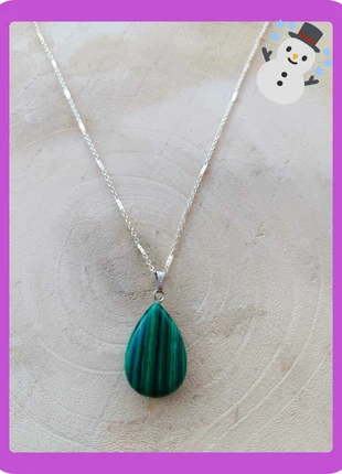 Collier avec pendentif goutte Malachite, marque: creadolce, état: Neuf sans étiquette, 19,90 €, 21,60 € Protection acheteurs incluse