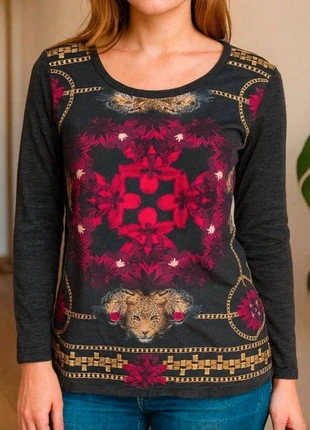 Sandro pull fin manches longues laine & cachemire motif léopard et fleurs – T1, marque: Sandro, état: Très bon état, taille: S / 36 / 8, 29,90 €, 32,10 € Protection acheteurs (Pro) incluse