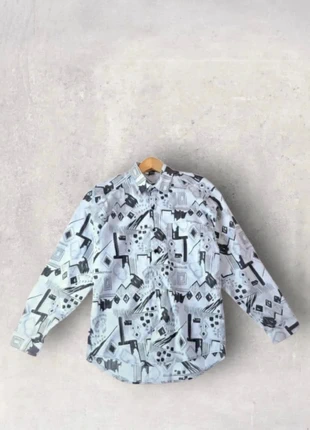 Chemise Stallion Italie imprimé vintage 90's-Made in Barbados-Parfait état-Noir et blanc-Taille M, marque: stallion, état: Très bon état, taille: M, 15,00 €, 16,45 € Protection acheteurs incluse