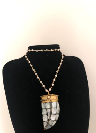 Corno madreperla con collana palline effett Marmo acciaio inox, marke: Madreperla, zustand: Neu, 22,00 €, 23,80 € inklusive Vinted-Käuferschutz