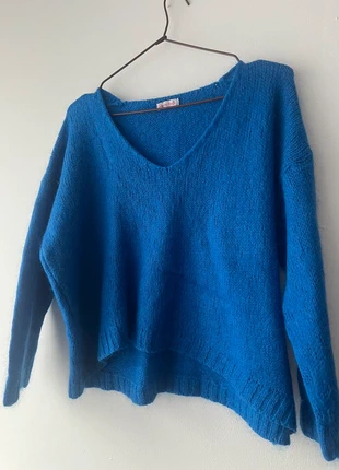 Pull en maille bleu, marque: Unique, état: Très bon état, taille: Taille unique, 15,00 €, 16,45 € Protection acheteurs incluse