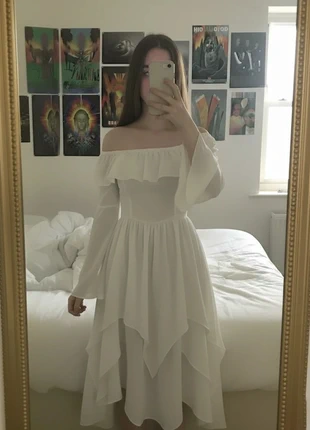 Robe Blanche Bohème Évasée – Élégante / Romantique / Été / Mariage Civil, brand: Lunevia, condizioni: Ottime, taglia: M / IT 42 / EU 38, €59.99, €63.69 include la Protezione acquisti Pro