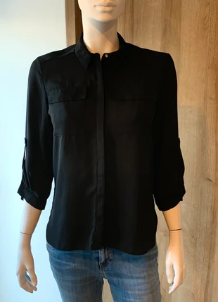 Chemise noire Dorothy Perkins – Taille 36 (S), marque: Dorothy Perkins, état: Très bon état, taille: S / 36 / 8, 3,00 €, 3,85 € Protection acheteurs incluse