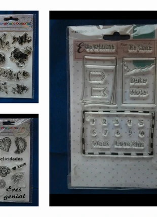 🌻Lotto 3 Timbri in silicone scrapbooking, marque: starplast, état: Neuf avec étiquette, 2,00 €, 2,80 € Protection acheteurs incluse