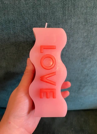 Pink ‘LOVE’ Curvy Block Candle, brand: NO LABEL, condition: New with tags, £2.00, £2.80 includes Buyer Protection