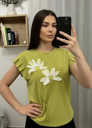 T-shirt vert à fleurs de pissenlit - Style frais et naturel, marca: Nature, estado: Muy bueno, tamaño: S / 36 / 8, 28,00 €, 30,10 € Protección al comprador Pro incluida
