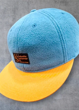 Casquette Columbia Sportswear "Bugaboo" polaire bleu ciel et visière orange – vintage unisexe, brand: Columbia, condition: Very good, size: S, €28.50, €30.63 includes Buyer Protection