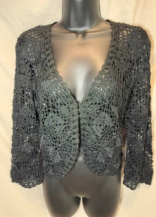 Black Lace and Bead Cardigan Jacket Size M, brand: M&Co, condition: Very good, size: M / 10, £5.00, £5.95 includes Buyer Protection