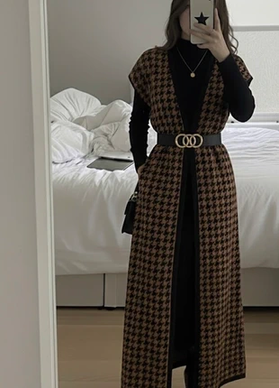 Gilet Long Tendance Pied-de-Poule 🍂, merk: Tendance, staat: Heel goed, maat: M / 38 / 10, € 34,99, € 37,44 inclusief Kopersbescherming