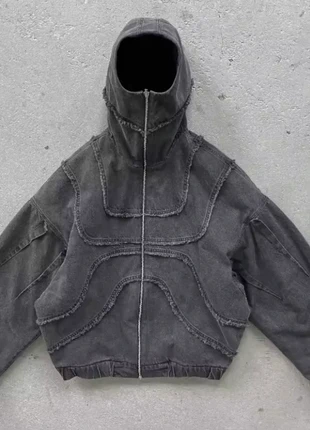 Veste en jeans y2k grise délavé taille L streetwear, marke: Aesthetic, zustand: Sehr gut, größe: L, 60,00 €, 63,70 € inklusive Vinted-Käuferschutz