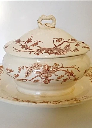 Saucière couverte Gien Yeddo, marca: Gien, estado: Satisfactorio, 25,00 €, 26,95 € Protección al comprador incluida