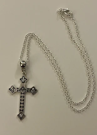 Cross with Pattern Design Charm Pendant 18” Necklace., condition: New without tags, £1.50, £2.28 includes Buyer Protection