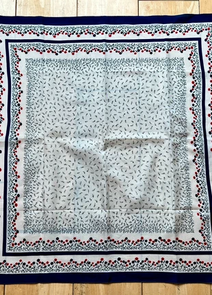 Vintage Silky Square Scarf White Navy & Red Floral Design Neckerchief 26” VGC, condition: Very good, £6.00, £7.00 includes Buyer Protection Pro