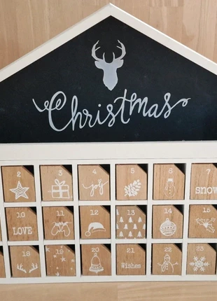 Houten (MDF) adventskalender huis, merk: geen merk, staat: Heel goed, € 8,50, € 9,63 inclusief Kopersbescherming