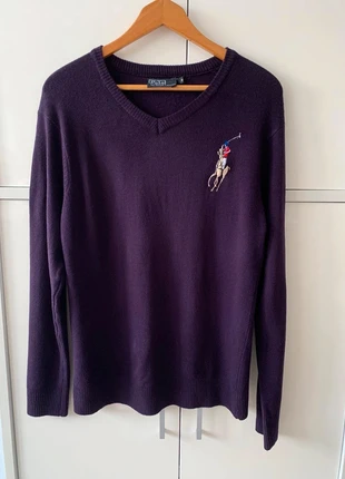 Beau pull violet col V en laine merinos Polo Ralph Lauren Vintage T M pour homme, brand: Polo Ralph Lauren, condition: Very good, size: M, €25.00, €26.95 includes Buyer Protection