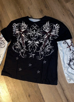 Haut manches longues tribal emo L, marque: y2k, état: Très bon état, taille: L, 34,90 €, 37,35 € Protection acheteurs (Pro) incluse