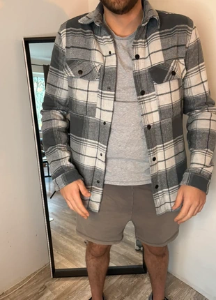 Hallinger Checked Wool Blend Overshirt Grijs S Uitstekende staat, merk: Hallinger, staat: Heel goed, maat: S, € 13,00, € 14,35 inclusief Kopersbescherming