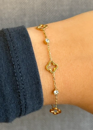 Bracelet en acier inoxydable avec strass, estado: Muito bom, €9.50, €10.68 inclui Proteção do Comprador
