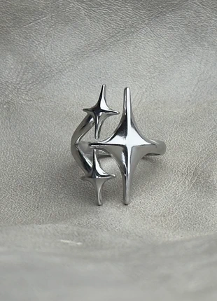 Bague étoilée en acier inoxydable, brand: CHROME, condition: Very good, size: Adjustable, €10.00, €11.20 includes Buyer Protection