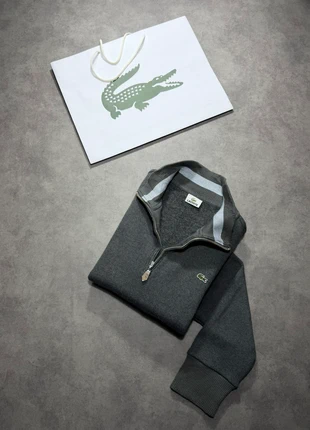 Half Zip | 1/4 zip col camionneur Lacoste Vintage oversize gris - Logo brodé - 100% coton - Taille S, brand: Lacoste, condition: Very good, size: S, €34.99, €37.44 includes Buyer Protection Pro