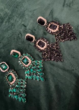Shein Emerald Green & Black Statement Earrings Duo, brand: Shein, condition: Very good, £6.00, £7.00 includes Buyer Protection