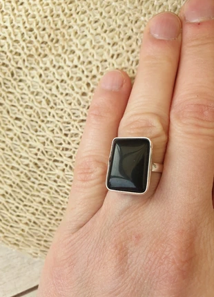 Zilver ring met natuursteen Onyx, marque: Silver, état: Neuf sans étiquette, taille: 16,5 mm, 11,00 €, 12,25 € Protection acheteurs incluse