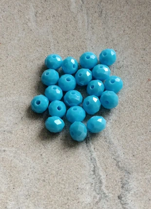 Perles rondelles à facettes en verre - bleu turquoise - 8x6 mm - PTU1-10, staat: Nieuw met prijskaartje, € 2,00, € 2,80 inclusief Kopersbescherming Pro