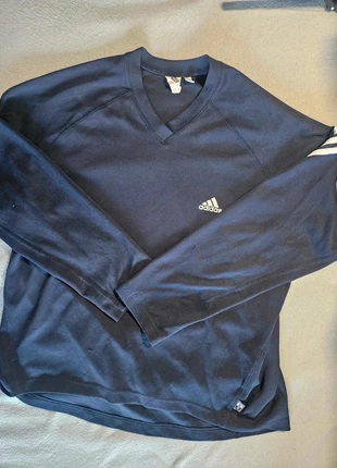 Pull sweatshirt Adidas Vintage 90s Bleu Marine 3 bandes col rond taille L, brand: adidas, condizioni: Ottime, taglia: L, €16.90, €18.45 include la Protezione acquisti