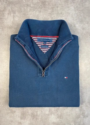 Pull Tommy Hilfiger Half Zip 1/4 Zip Col Camionneur | Bleu Marine Logo Brodé | Taille M Homme, marque: Tommy Hilfiger, état: Très bon état, taille: M, 40,00 €, 42,70 € Protection acheteurs incluse