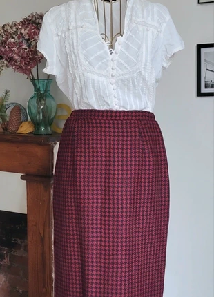 Jupe droite en laine taille haute fendue à carreaux - taille 36/S mode chic, marca: Christine Laure, estado: Bom, tamanho: S / 36 / 8, €7.00, €8.05 inclui Proteção do Comprador Pro