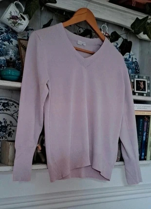 Ladies Pink V-Neck Cotton Jumper Size Small, brand: NO LABEL, condition: Good, size: S / UK 8-10, £1.00, £1.75 includes Buyer Protection