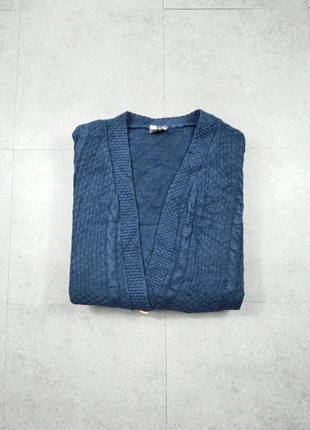 Gilet - Torsadé - Bleu Foncer - Col V - Taille L #41, merk: Vintage Dressing, staat: Heel goed, maat: L / 40 / 12, € 15,00, € 16,45 inclusief Kopersbescherming