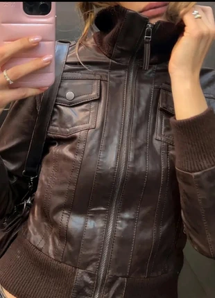 🤎 Veste en similicuir marron vintage chic (taille M, marque: y2k, état: Neuf sans étiquette, taille: M / 38 / 10, 83,00 €, 87,85 € Protection acheteurs incluse