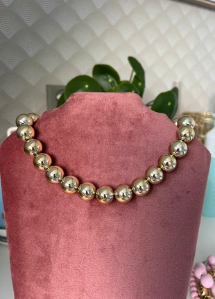 Gouden kralen ketting, merk: Boutiek, staat: Nieuw zonder prijskaartje, € 8,00, € 9,10 inclusief Kopersbescherming