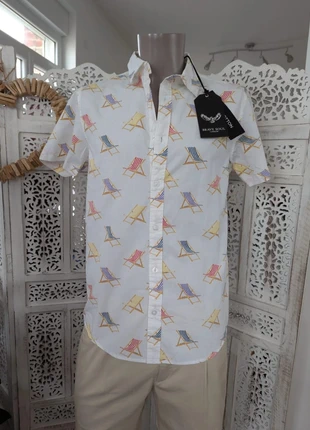 Chemisette tendance Brave Soul – Taille S – 100% coton – Motif transat multicolore B3, brand: Brave Soul, condition: Very good, size: S, €18.99, €20.64 includes Buyer Protection Pro