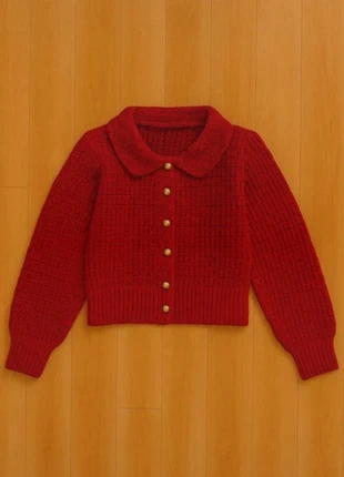 Cardigan en maille rouge, marque: véloria, état: Très bon état, taille: S / 36 / 8, 49,00 €, 52,15 € Protection acheteurs incluse