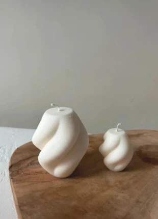 Lot de deux bougies torsadées - beiges - cire de colza bio - neuves, brand: Maisons du Monde, condition: New with tags, €6.00, €7.00 includes Buyer Protection