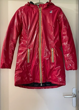 Veste cirée longue K-Way femme – Rose – Taille M, merk: K-Way, staat: Goed, maat: M / 38 / 10, € 99,90, € 105,60 inclusief Kopersbescherming
