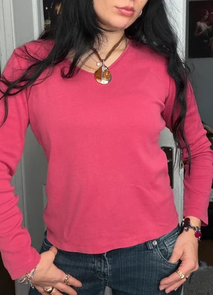 Vintage Eddie Bauer cotton hot pink long sleeve top blouse with v neck line, brand: Eddie Bauer, condition: Very good, size: XS / UK 4-6, £14.00, £15.40 includes Buyer Protection